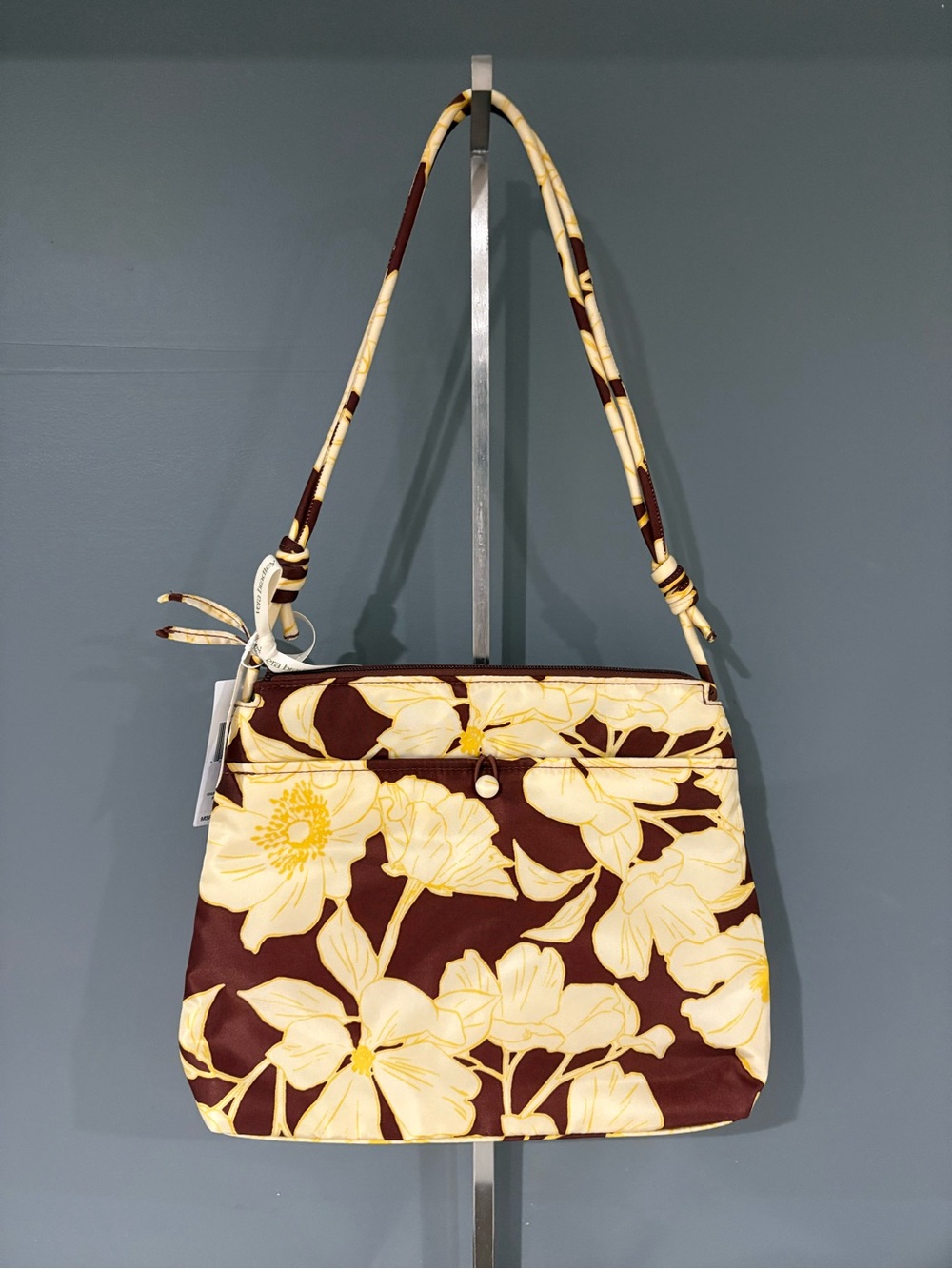 Vera Bradley Brown and Cream Floral Shoulder Bag